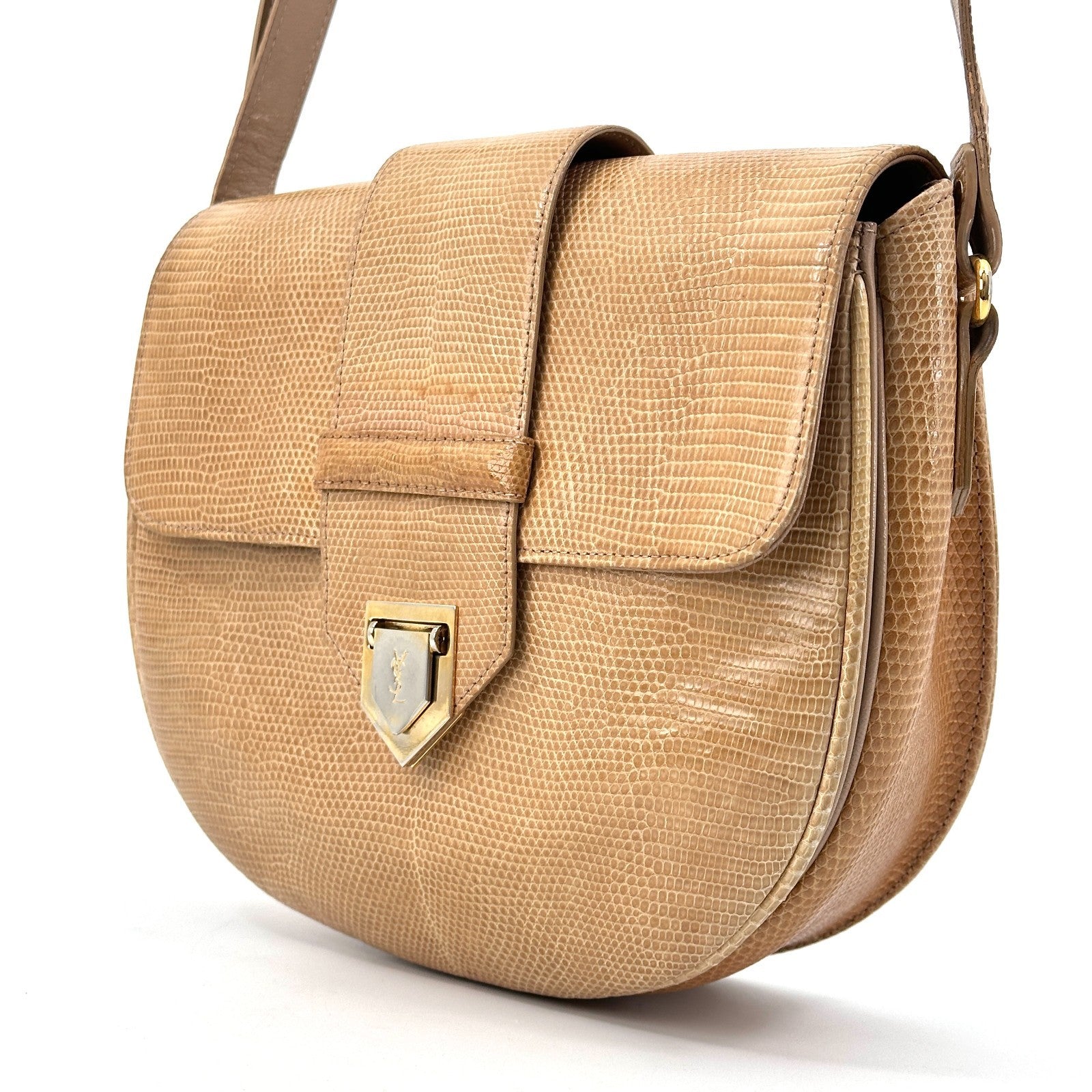 Saint Laurent Yves Shoulder Bag - Beige, Leather