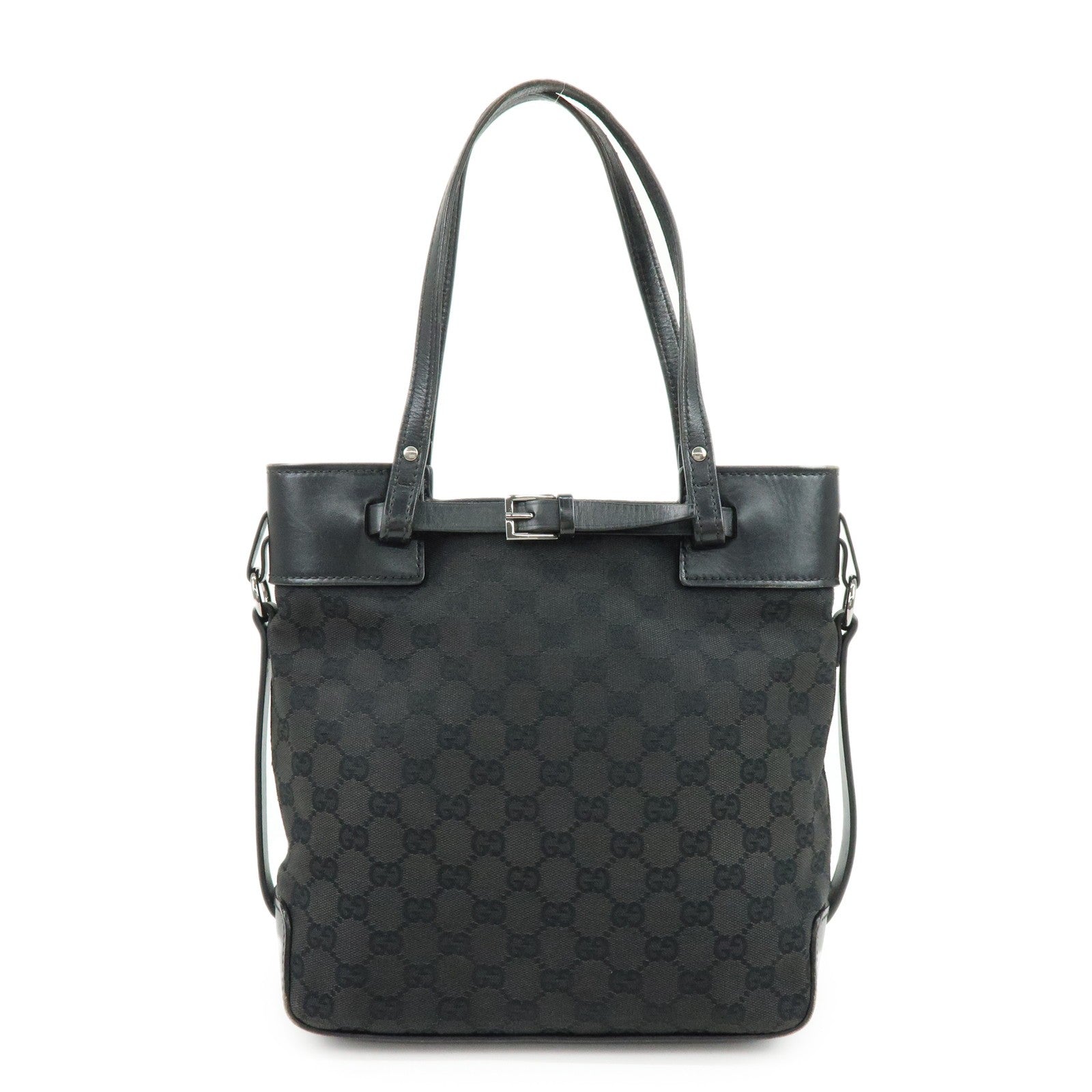 Gucci Tote Bag - Black, Canvas Leather 
