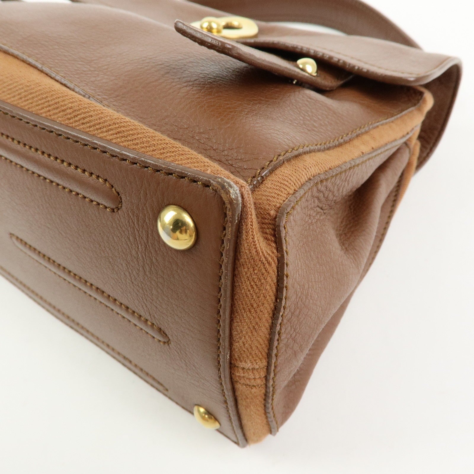 SAINT LAURENT PARIS Muse Two Leather Hand Bag Brown