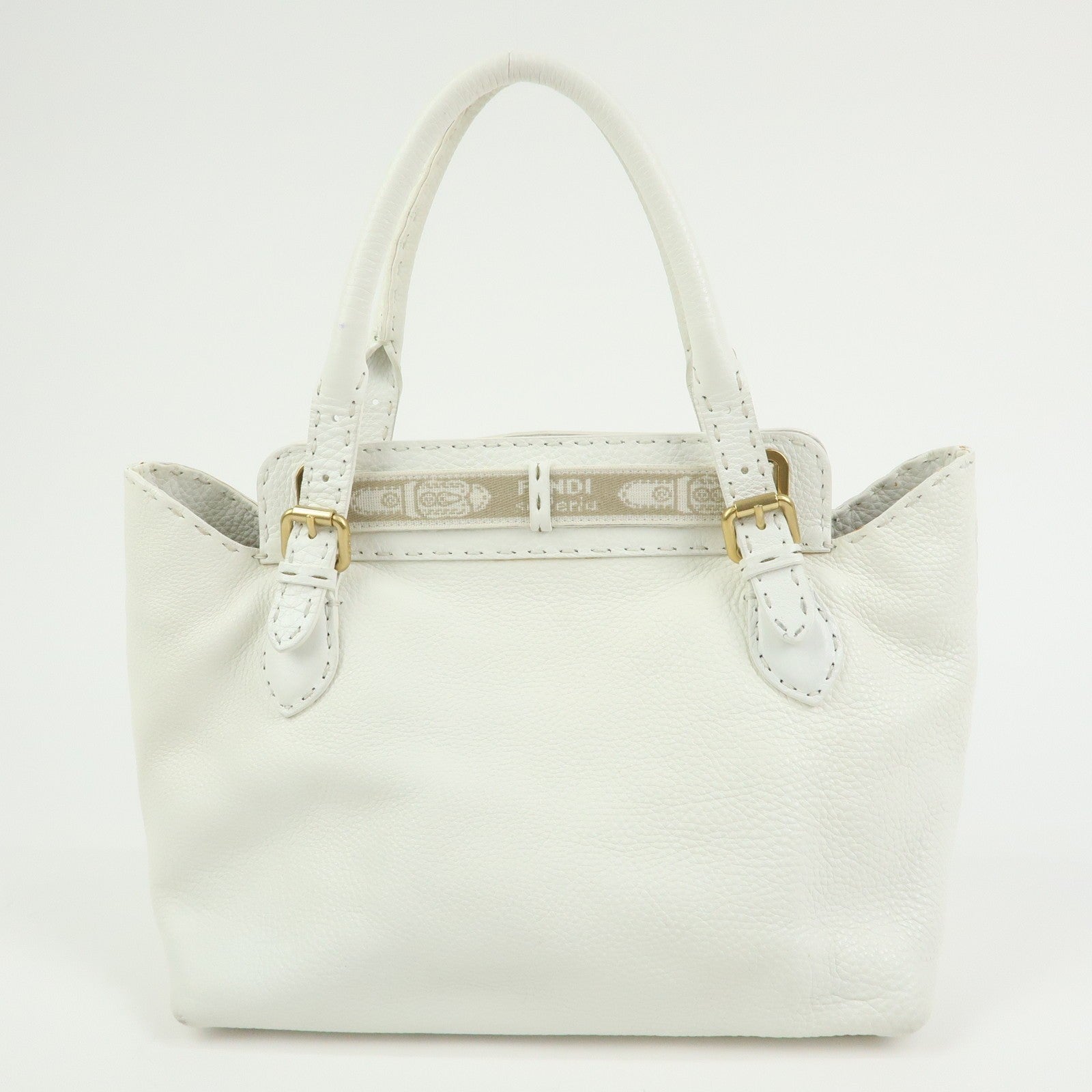 Fendi Hand Tote Bag - White, Leather