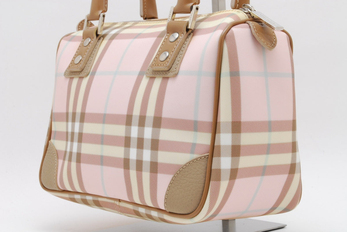 Burberry Nova Mini Boston Handbag - Red, Patent Leather