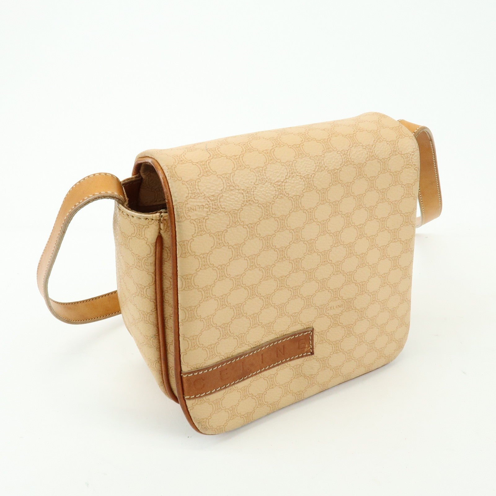 Celine Macadam Shoulder Bag - Beige, PVC Leather