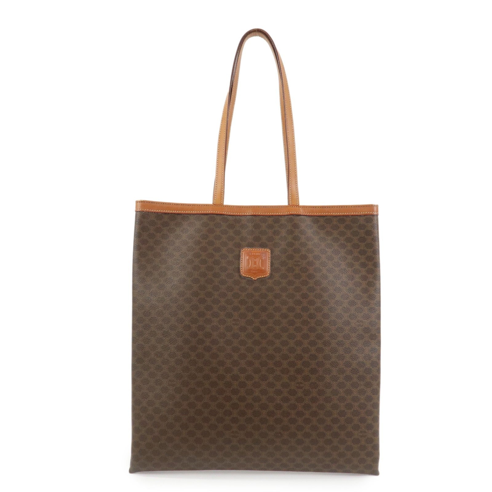 Celine Macadam Tote Bag - Brown, PVC Coated Canvas and Leather