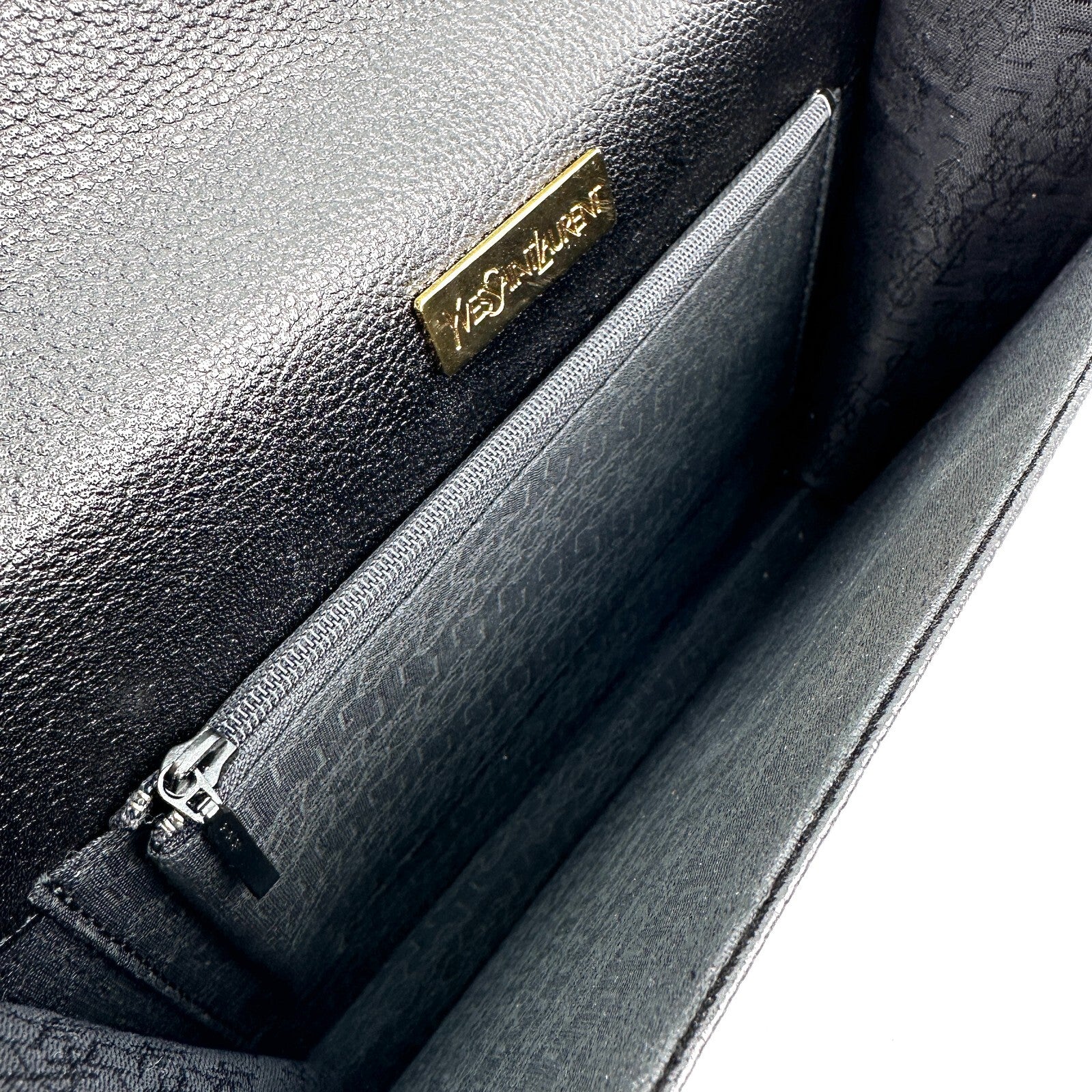 Saint Laurent Yves Clutch Bag - Black, Leather