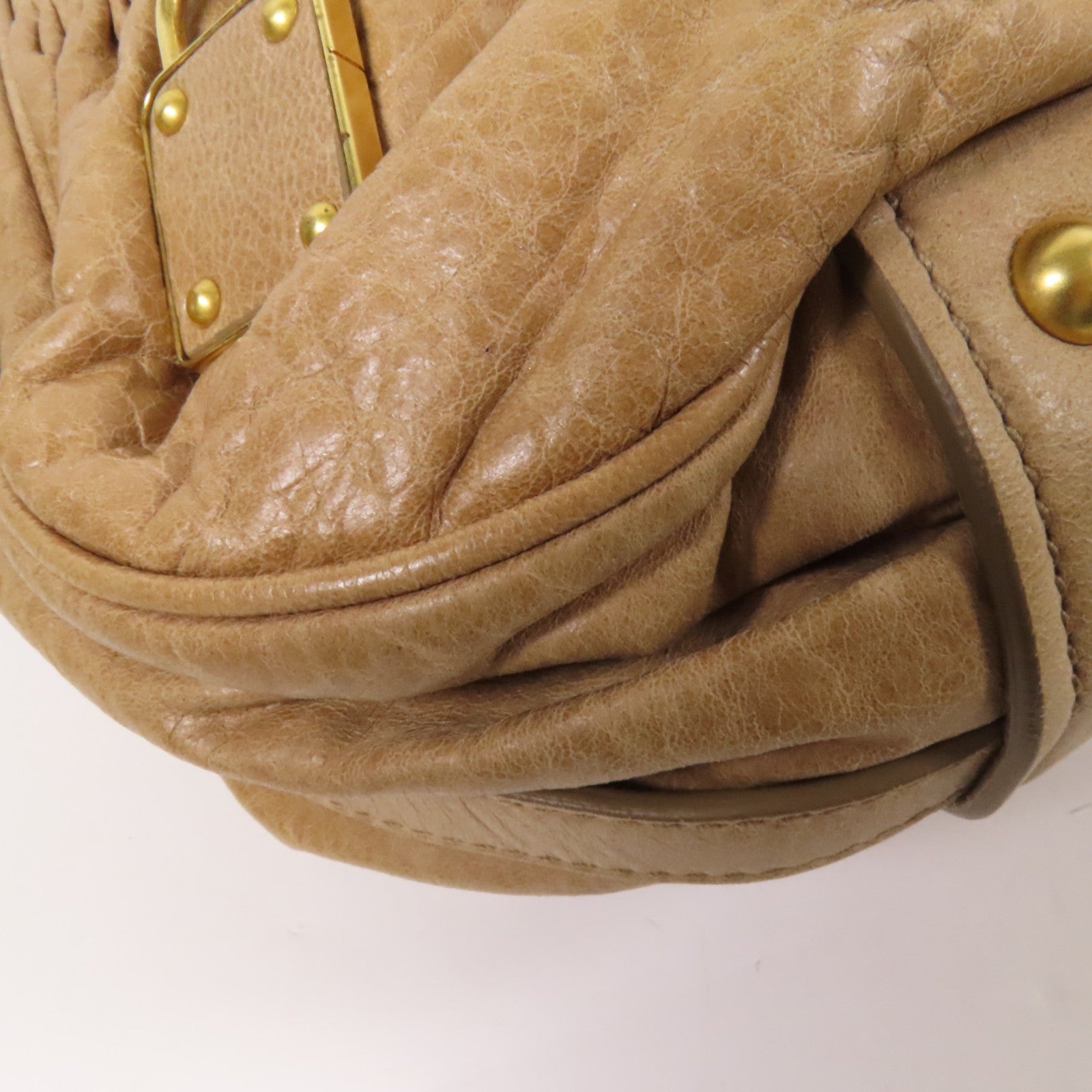Miu Miu GHW 2way Shoulder Bag - Beige, Calfskin Leather