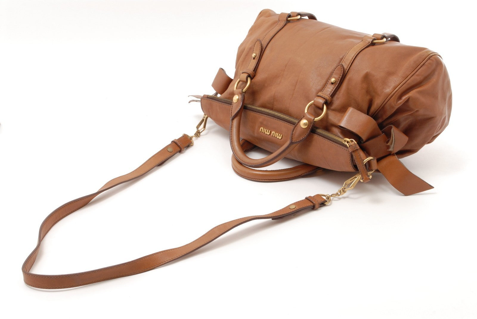 Miu Miu Miu Vitello Handbag - Brown, Leather