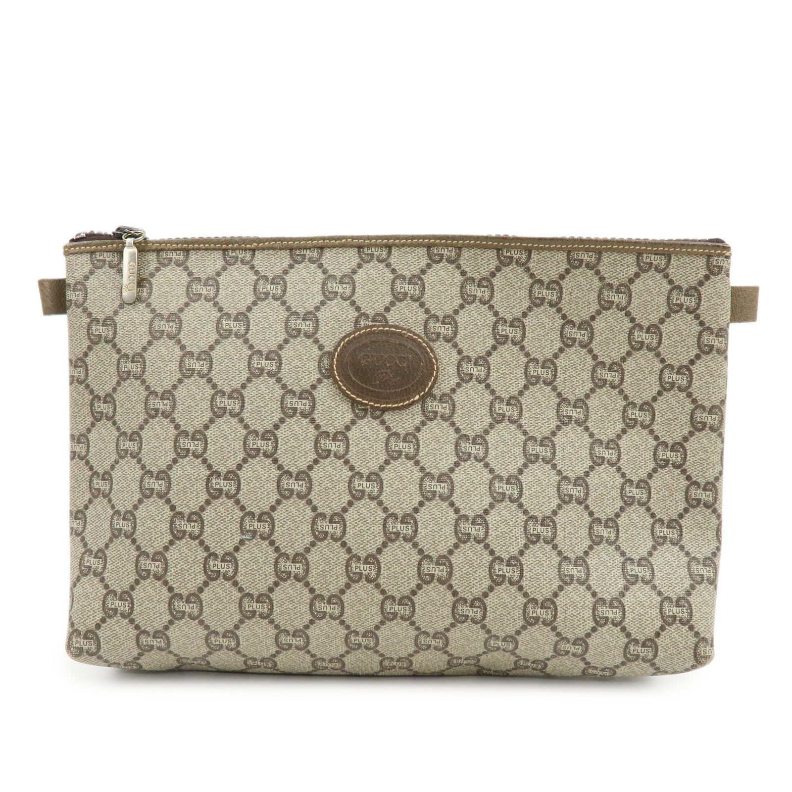 Gucci GG Plus Clutch Bag - Beige, Leather