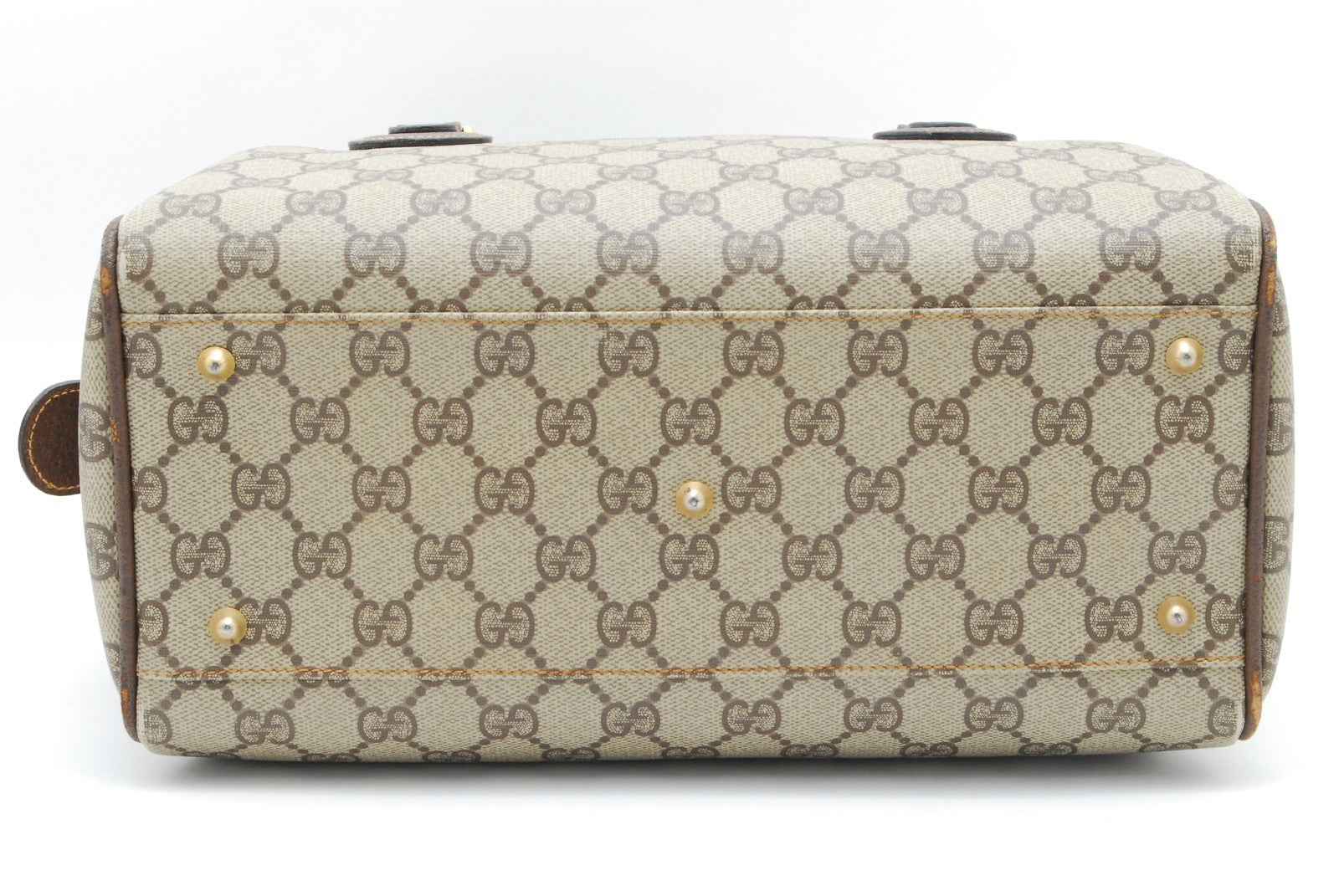 Gucci GG Supreme Mini Boston Bag - Brown, PVC Leather 