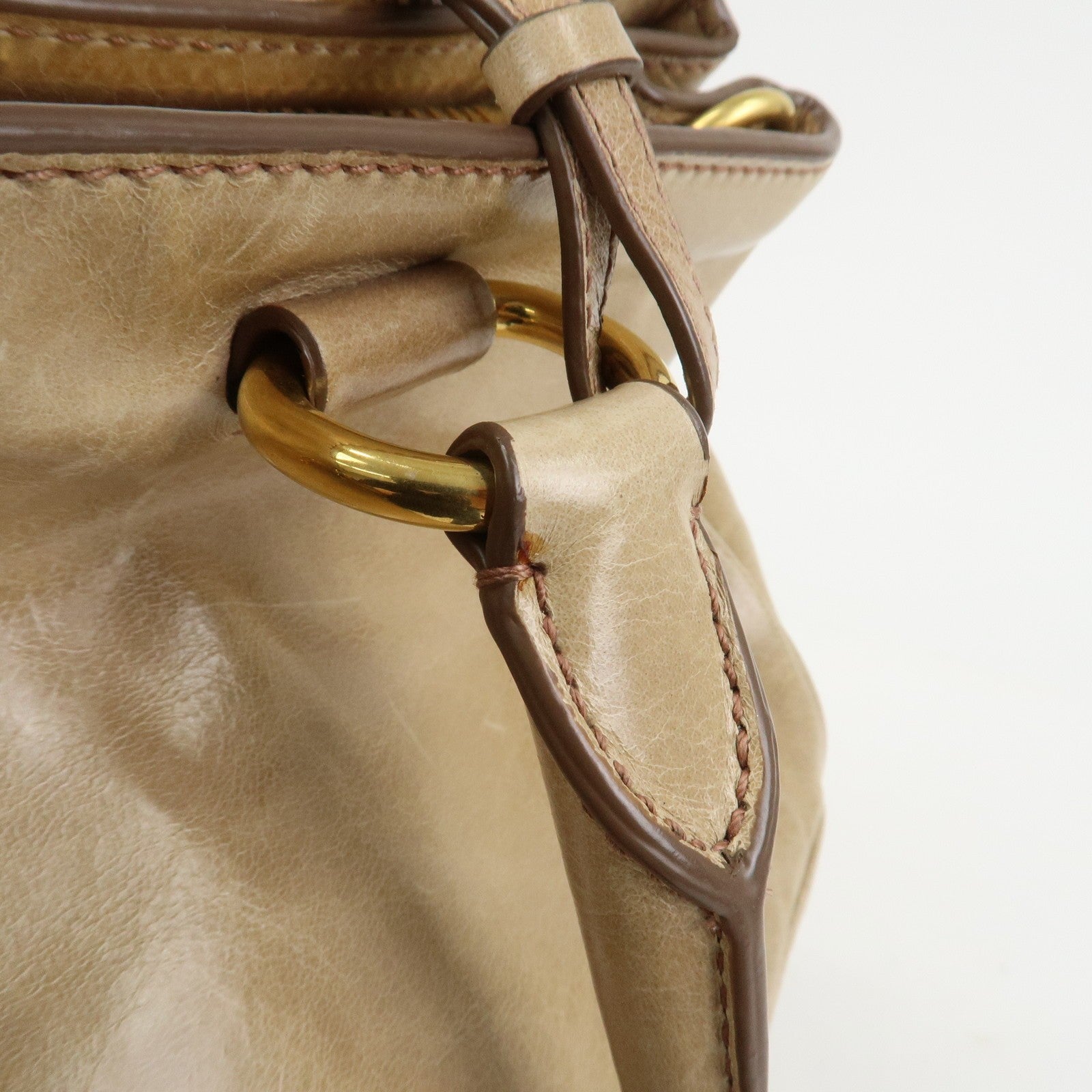 Prada 2Way Bag Hand Bag - Beige, Leather