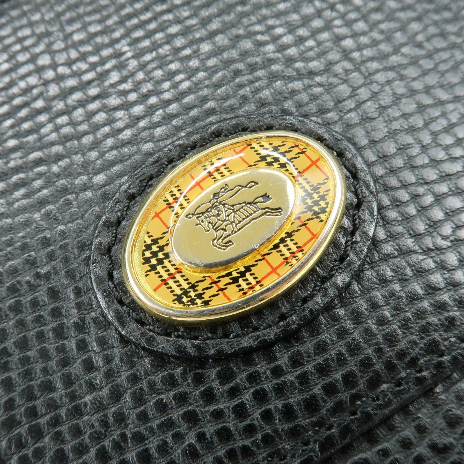 Burberry Hand Bag Boston Bag - Black, Emboss Leather