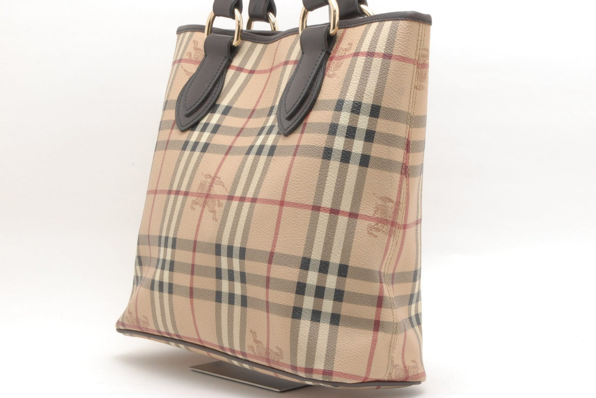 Burberry Nova Tote Bag - Beige, PVC Leather