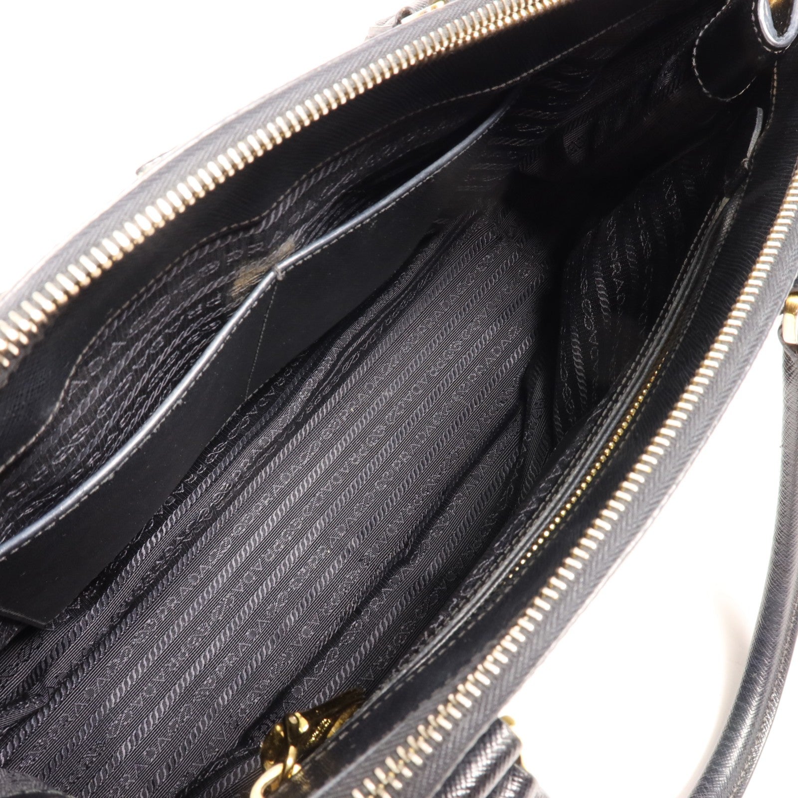 Prada GHW Double Zip Handbag - Black, Calfskin Leather