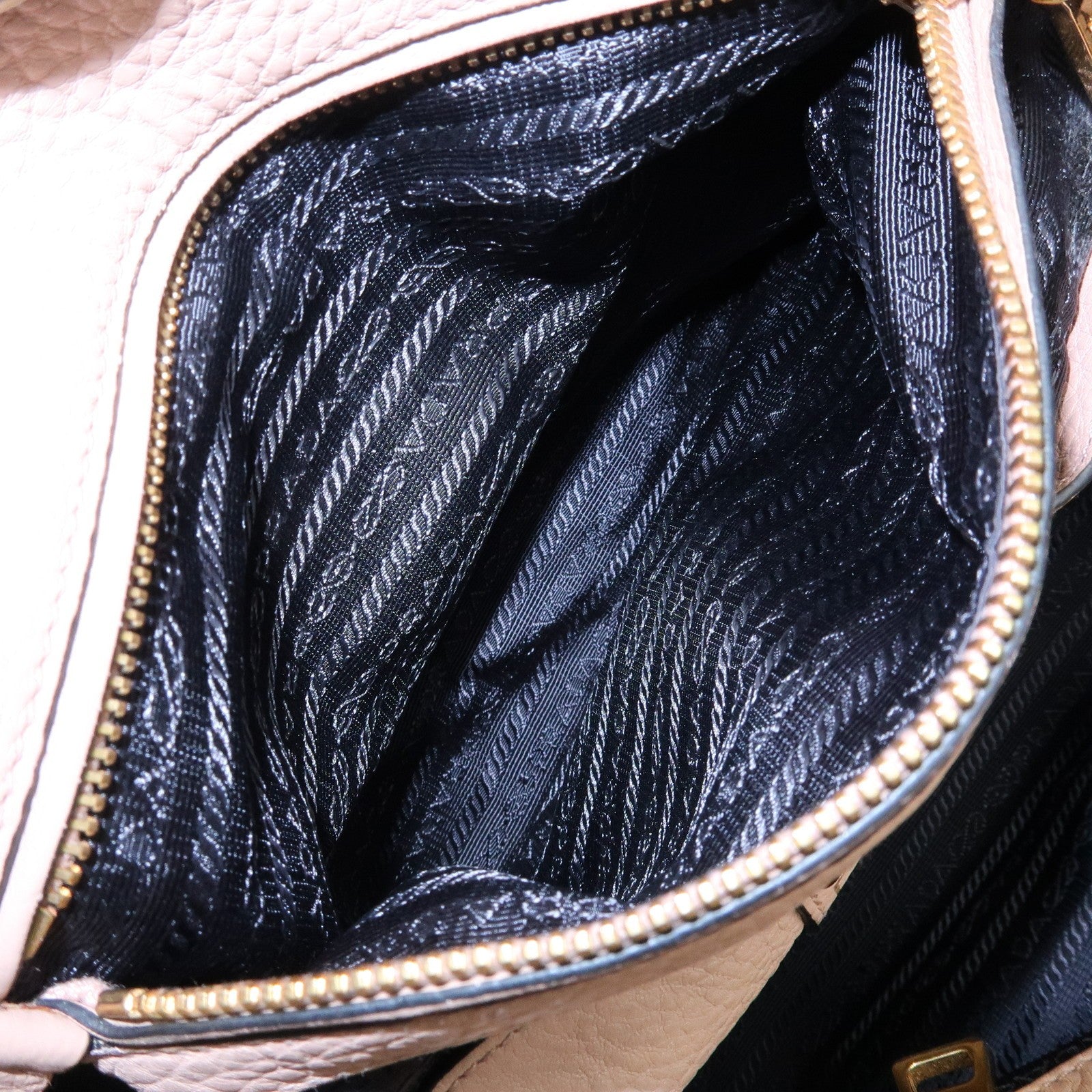 Prada Triangle Logo Tote Bag - Pink Beige, Leather