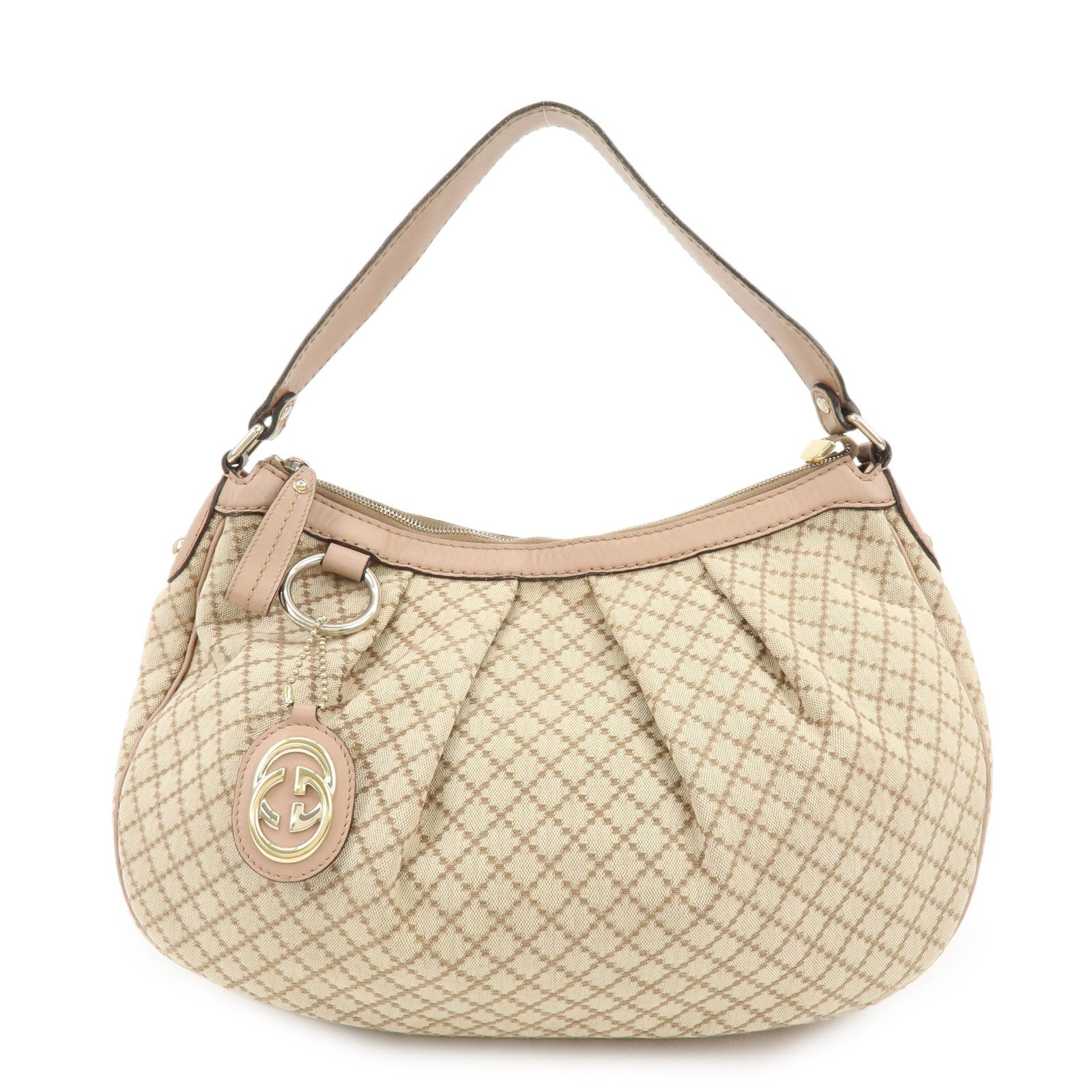 GUCCI Sukey Interlocking G Diamante Canvas Shoulder Bag