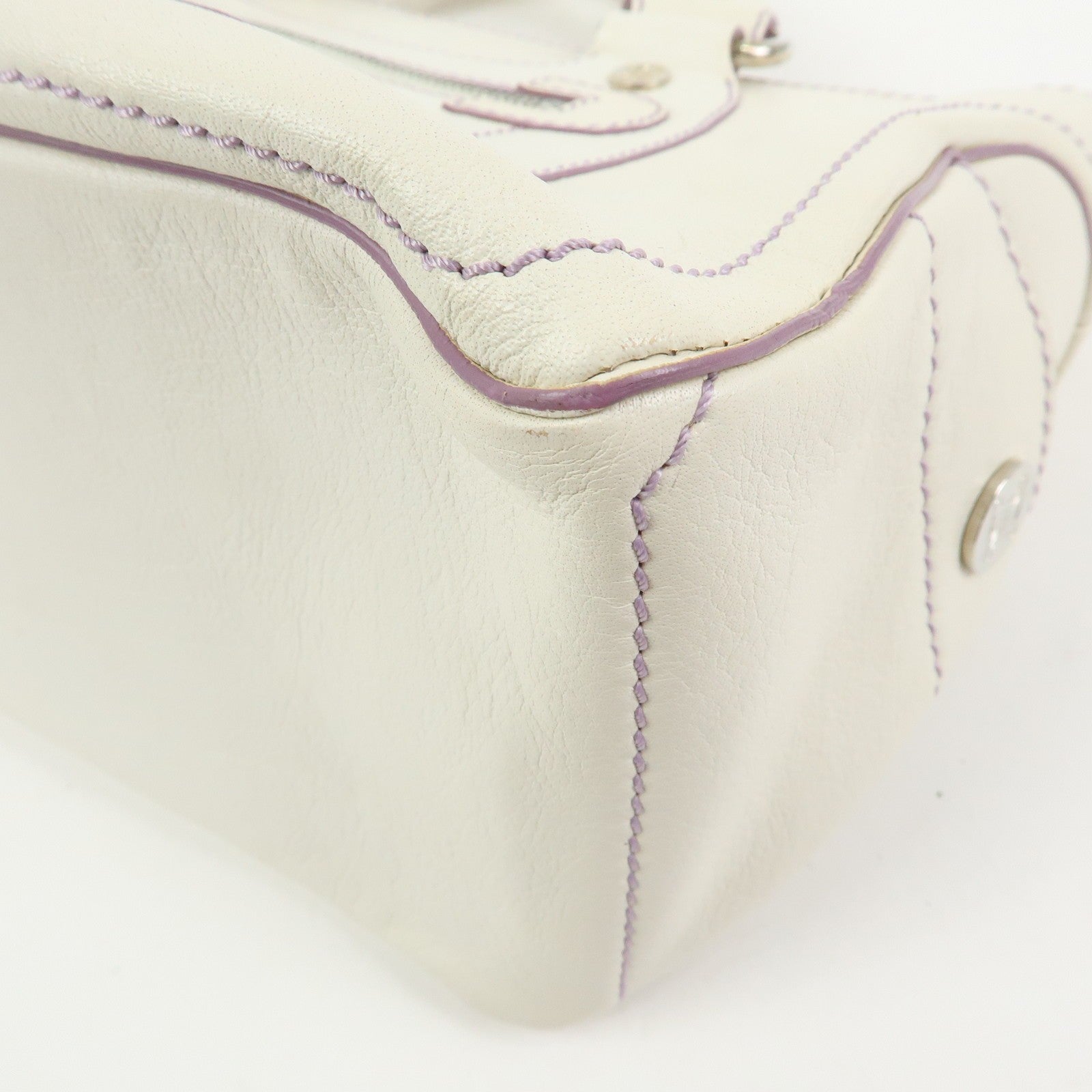 Celine Boogie Bag Handbag - White, Purple, Leather