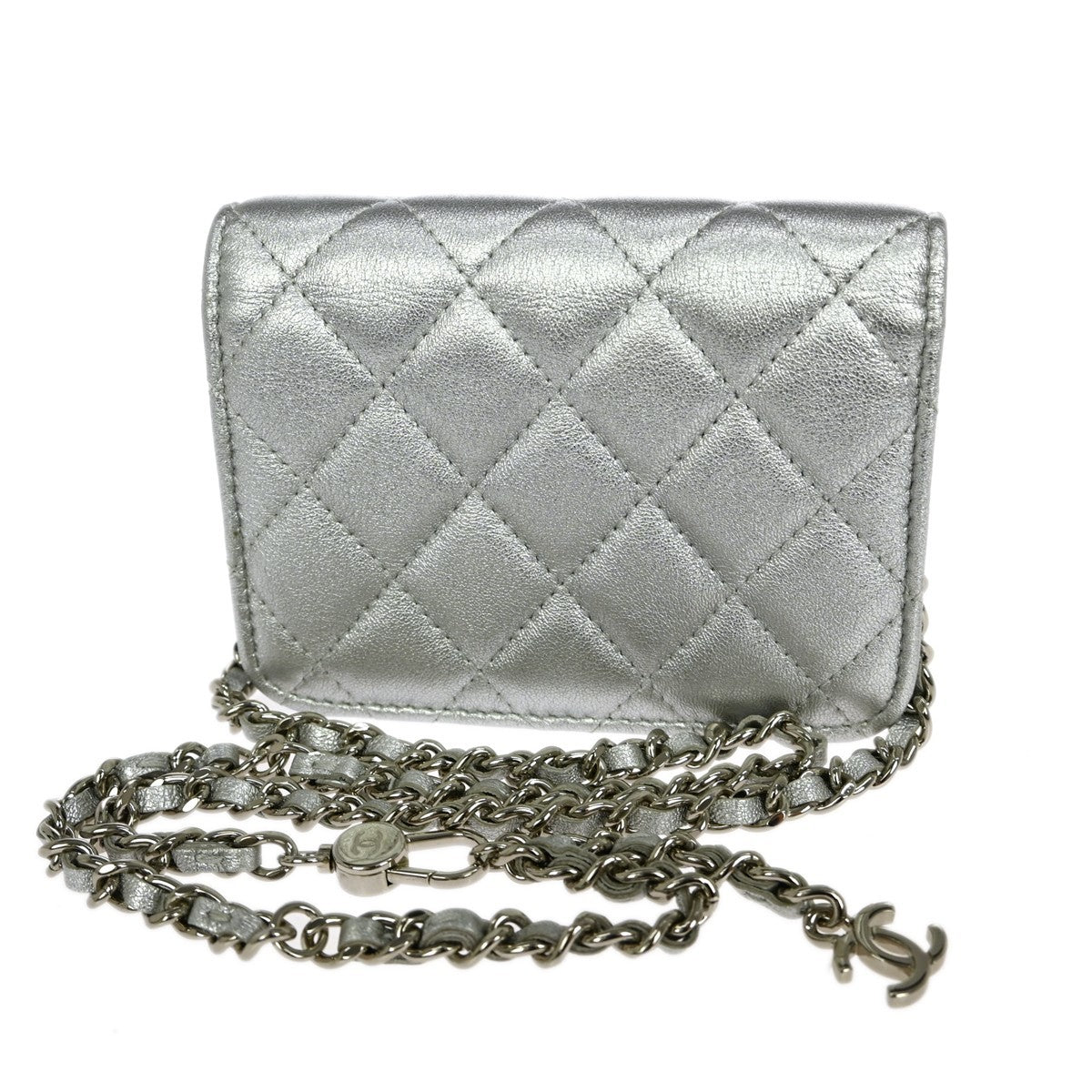 Chanel Classic Flap Shoulder Bag - Silver, Lambskin