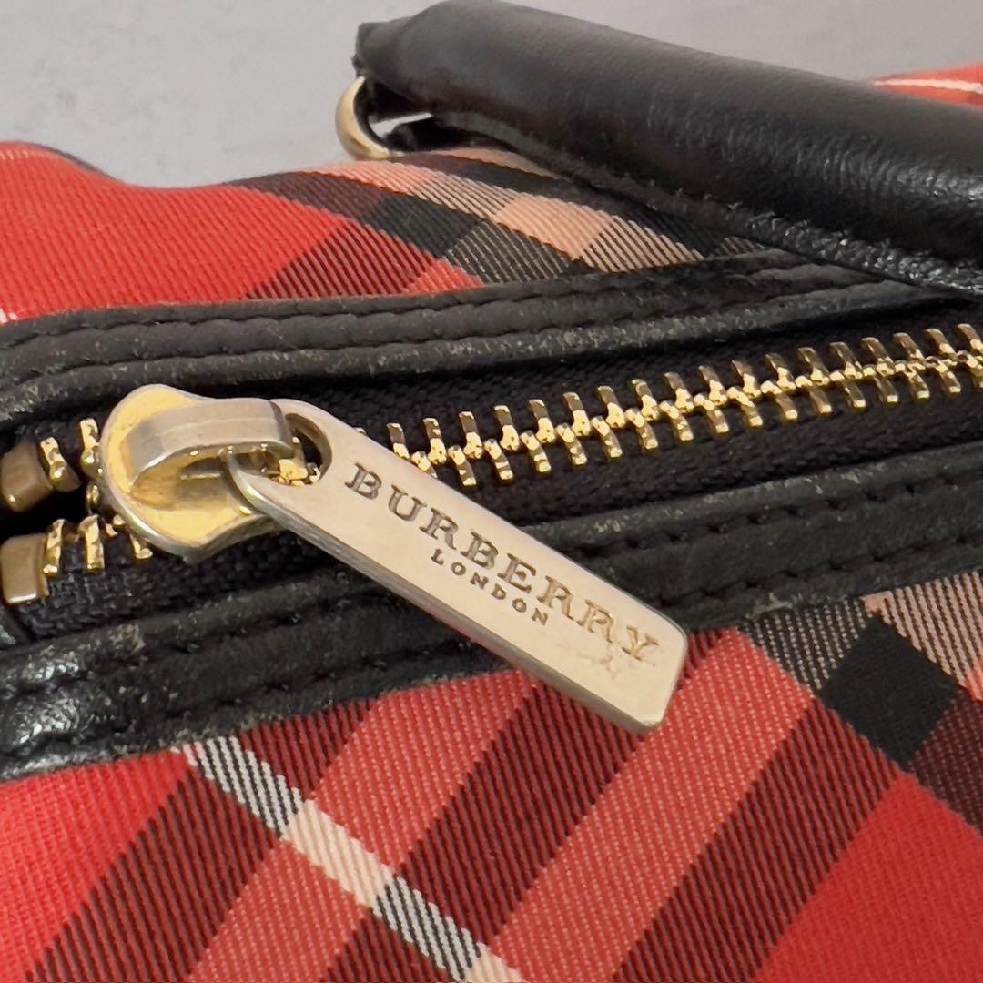 Burberry Blue Label Drum Bag - Red Nova Check, Canvas