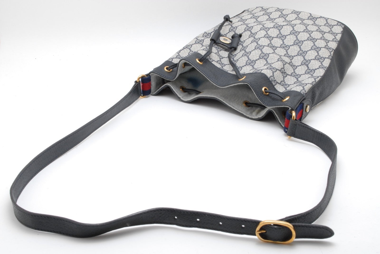 Gucci GG Bucket Bag Shoulder Bag - Navy, Canvas and Leather