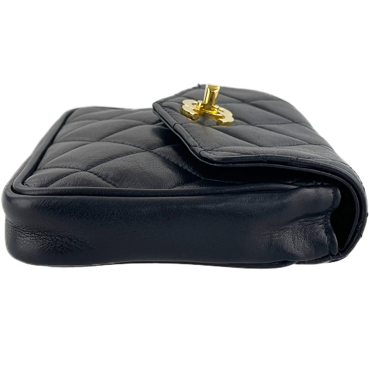 CHANEL Matelasse Waist Bag - Black, Lambskin Leather