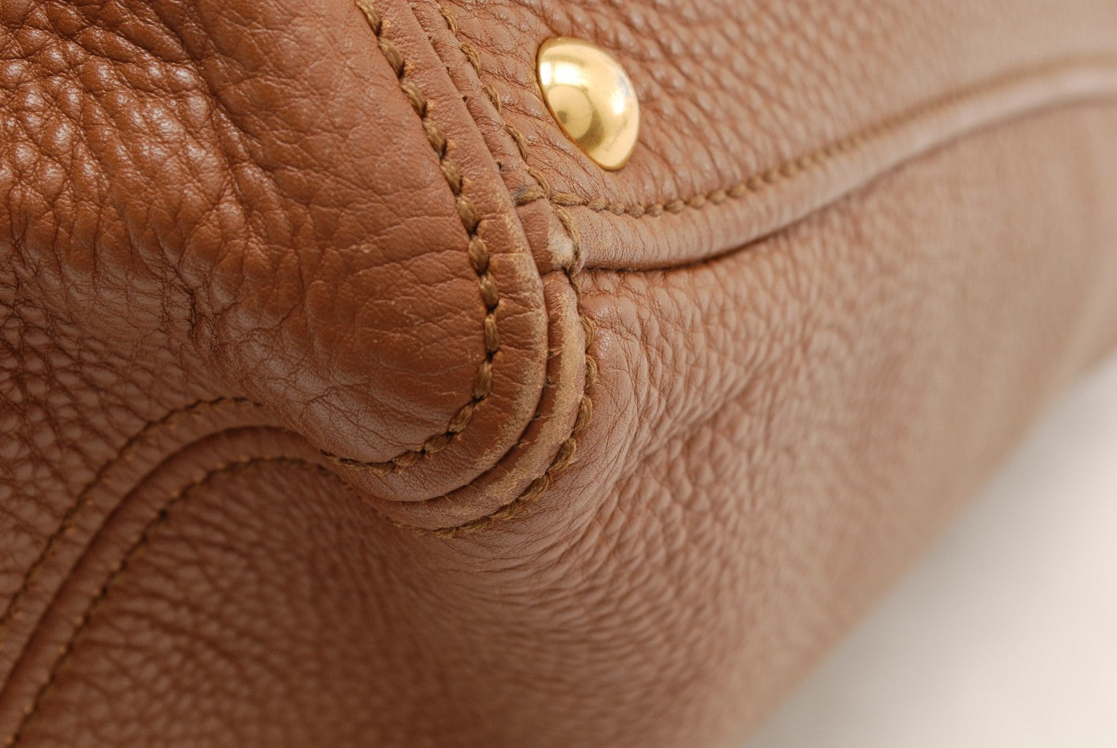 Miu Miu Vitello Lux Tote Handbag - Brown, Leather