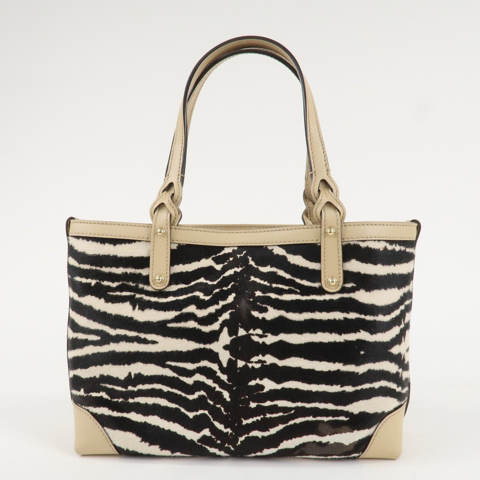Gucci Tote Bag - Beige, Black, Haraco Leather