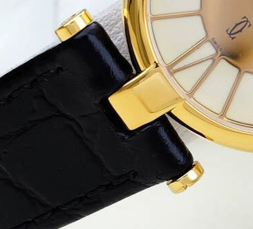 Cartier Vendome Wristwatch - Gold, White Dial, Leather