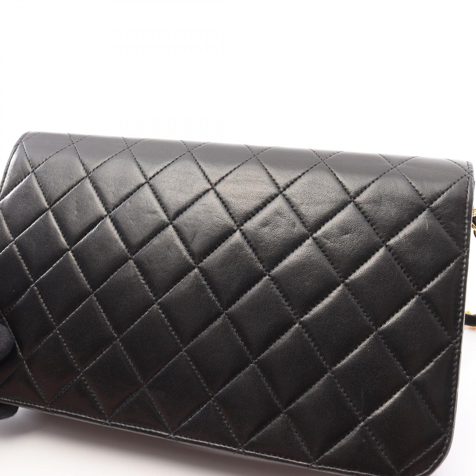 Chanel Matelasse Single Flap Chain Shoulder Bag - Black, Lambskin Leather