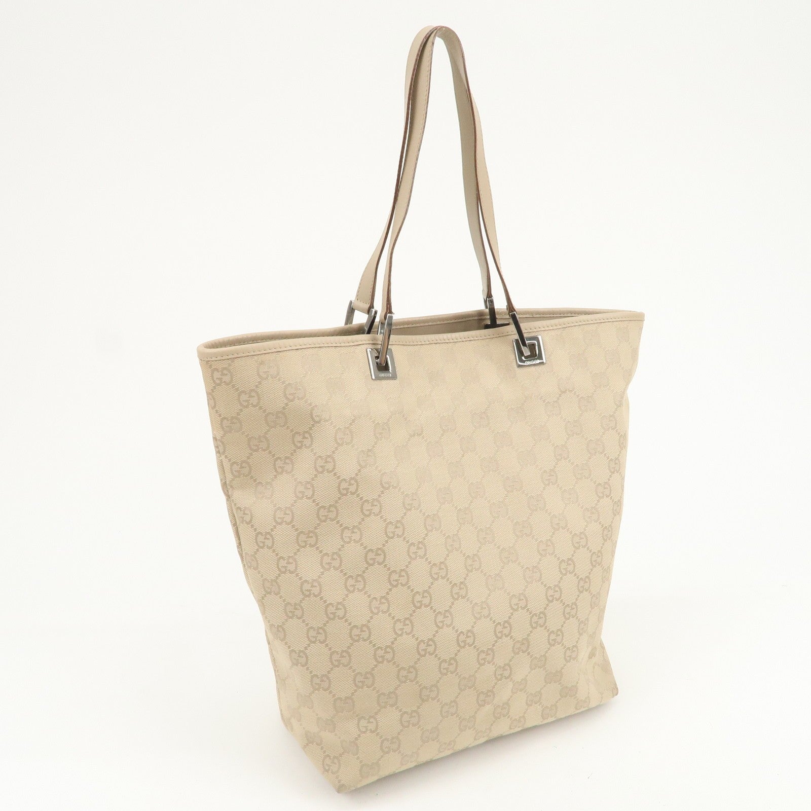 Gucci Tote Bag - Beige, GG Canvas, Leather
