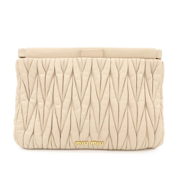 Miu Miu Clutch Bag - Beige, Nappa Leather