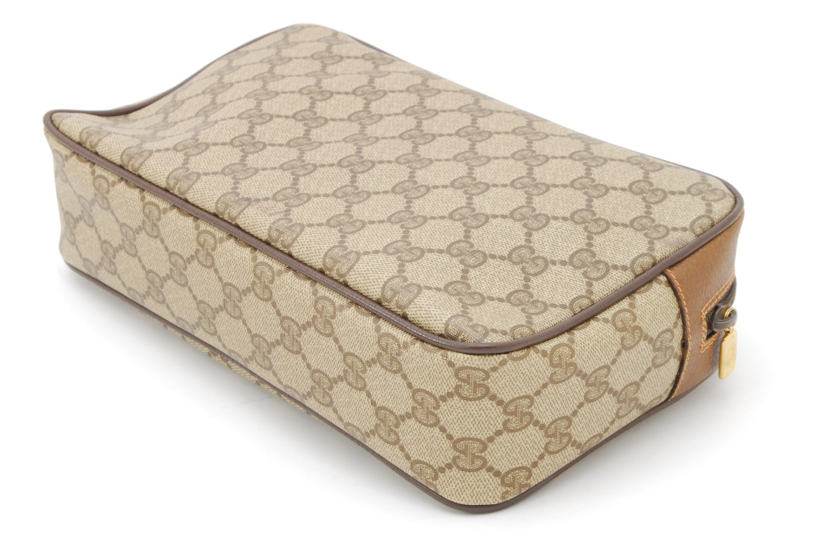 Gucci GG Supreme Clutch - Beige, PVC Leather