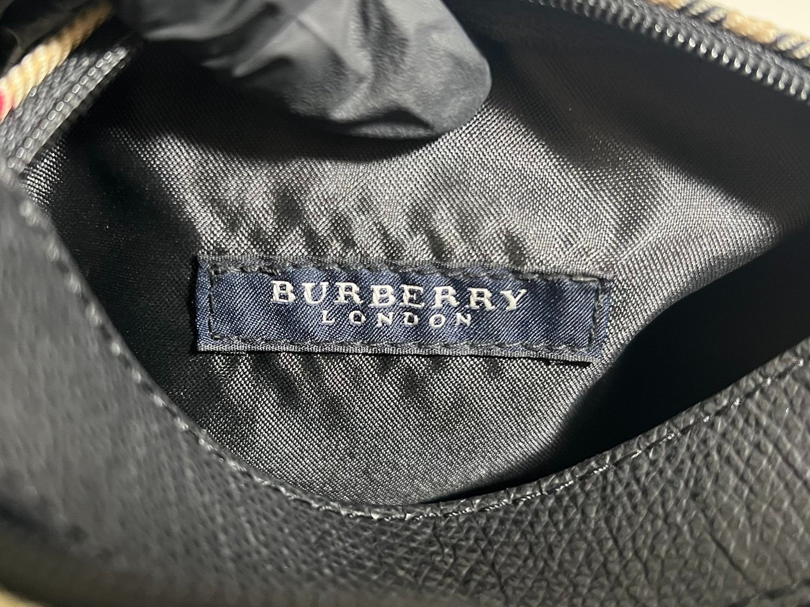 Burberry Nova Check Pochette- Beige, Leather