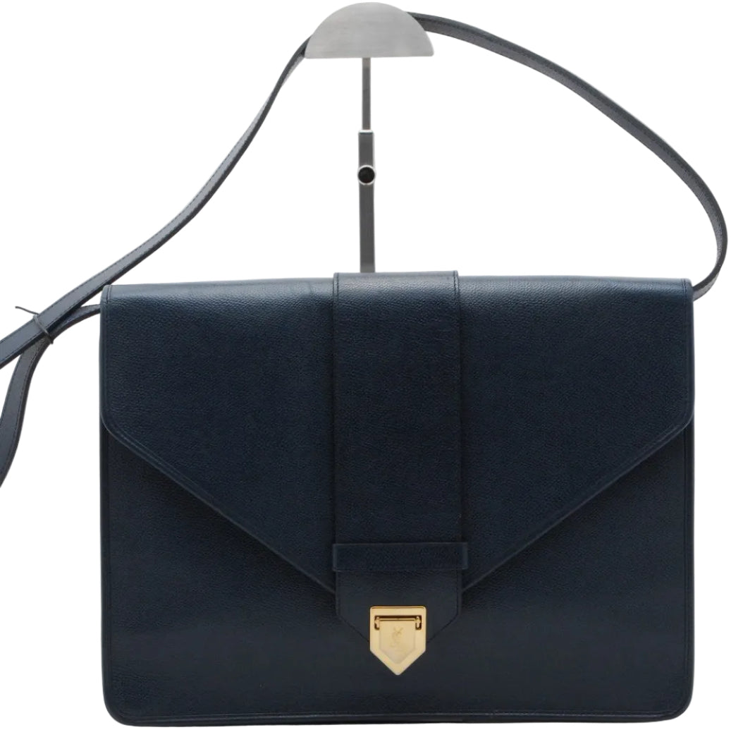 Saint Laurent Shoulder Bag - Navy, Leather