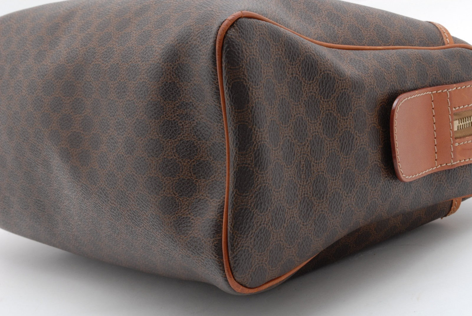 Celine Macadam Boston Hand Bag - Brown, PVC Leather