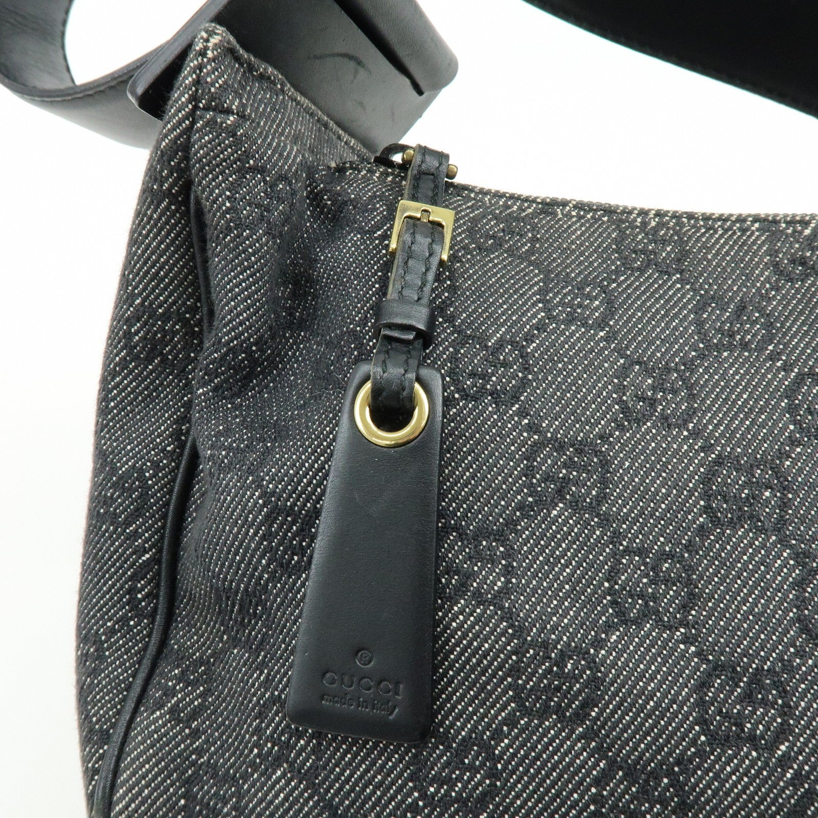 Gucci Shoulder Bag - Black, GG Canvas, Leather 