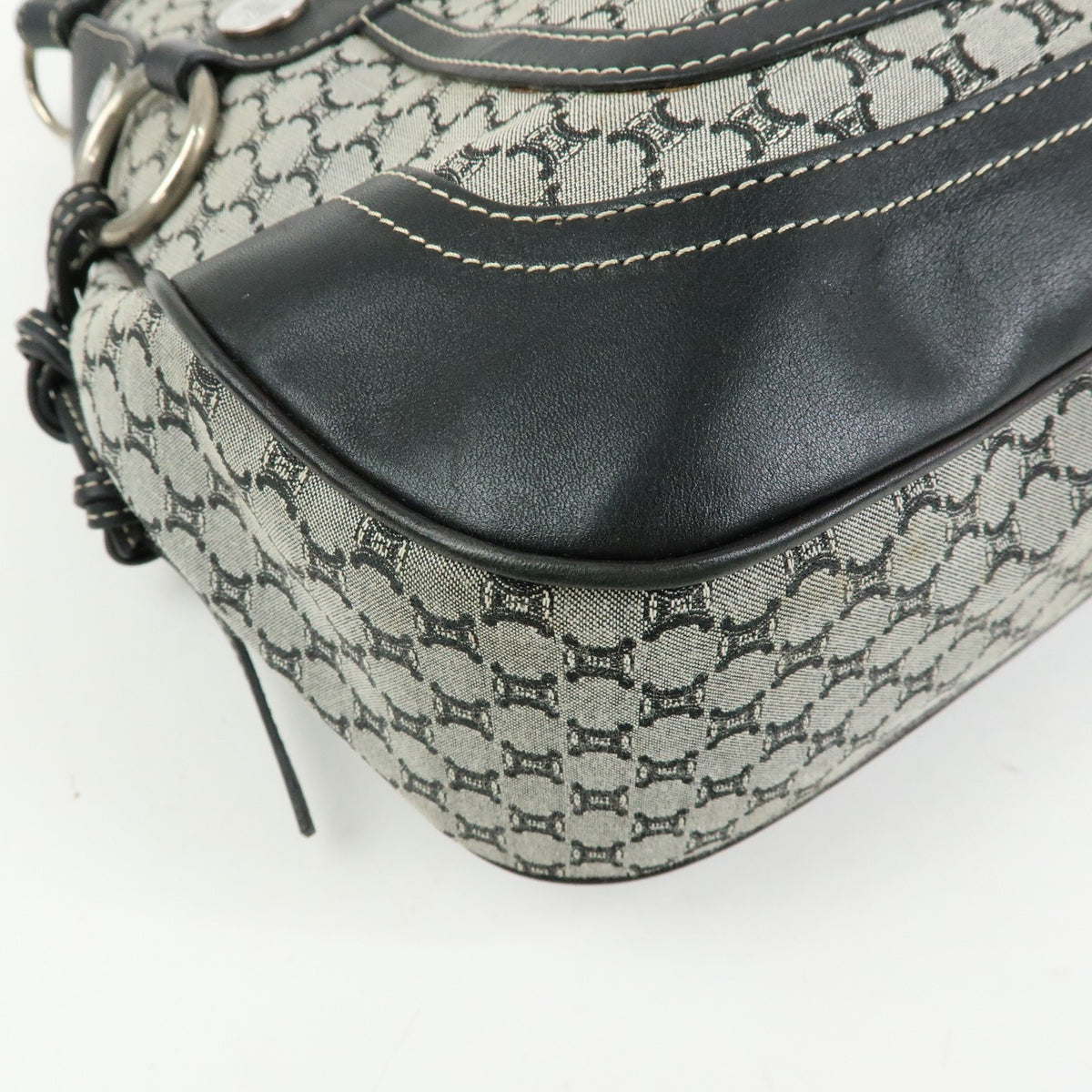 Celine Macadam Shoulder Bag - Black, Canvas, Leather