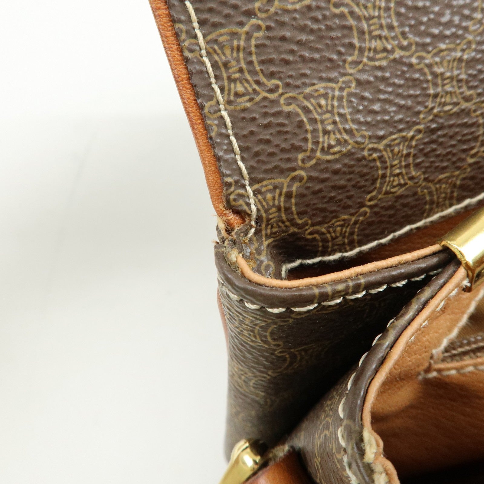 Celine Macadam Shoulder Crossbody Bag - Brown, PVC Coating Canvas, Leather