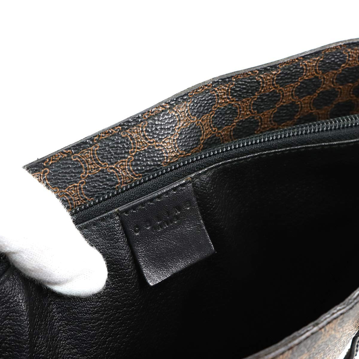 Celine Macadam Shoulder Bag - Black and Brown, PVC and Leather