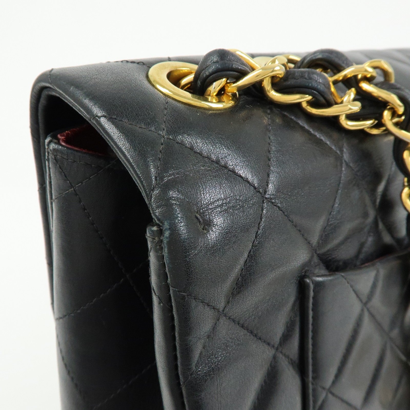 CHANEL Jumbo Matelasse 34 Lamb Skin Chain Shoulder Bag Black