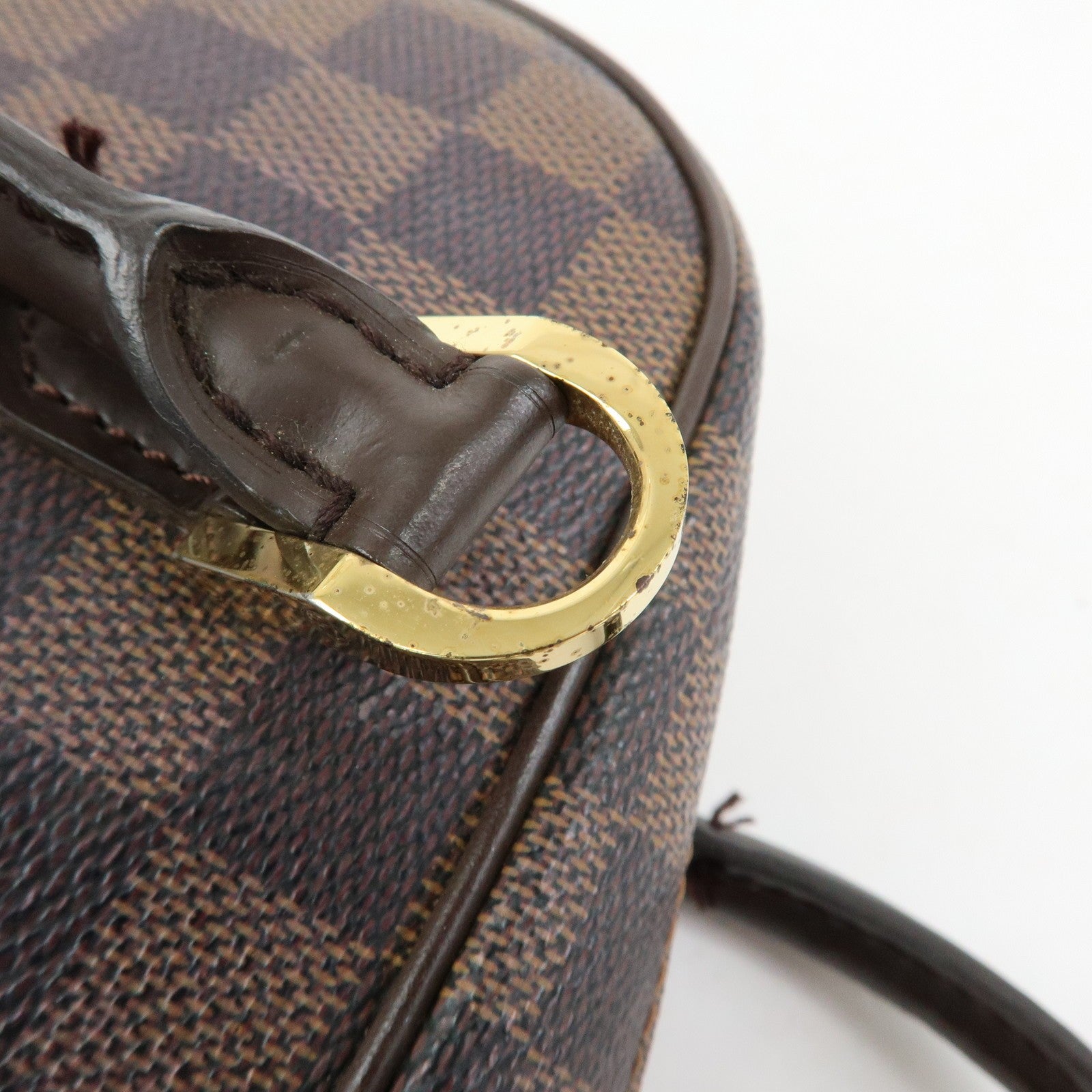 Louis Vuitton Saria Mini Handbag - Damier Ebene, Canvas Leather