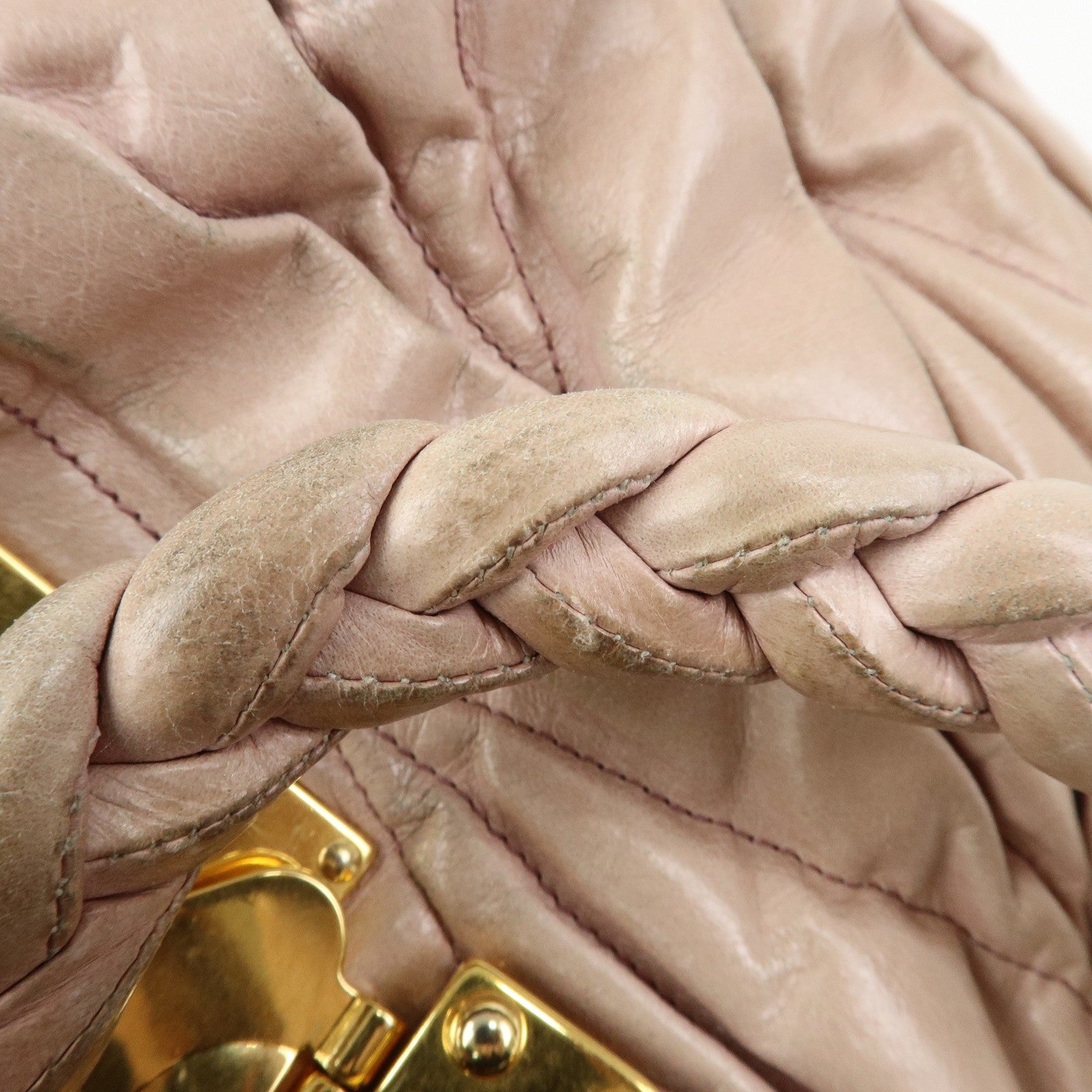 Miu Miu Matelasse 2Way Bag - Pink Beige, Leather