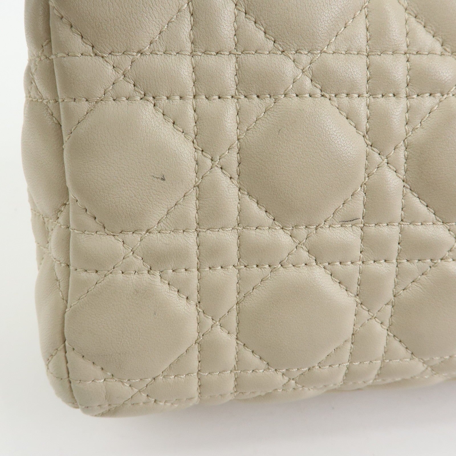 Christian Dior Lady Dior Hand Bag - Ivory, Lamb Skin