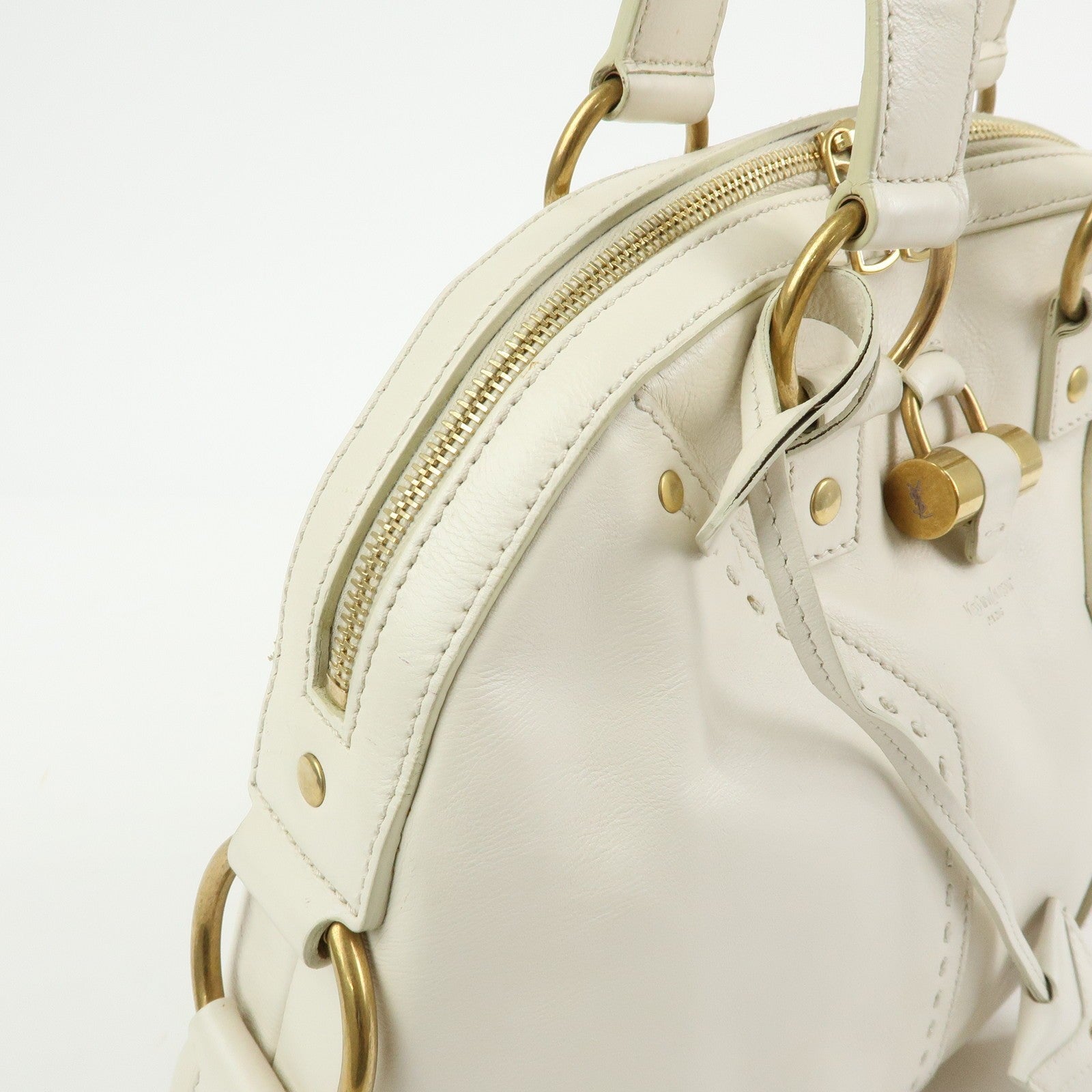 Saint Laurent Muse Y Line Hand Bag - Ivory, Leather