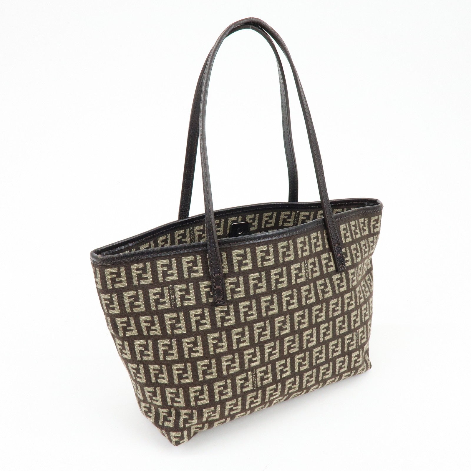 Fendi Tote Bag - Brown, Canvas and Leather