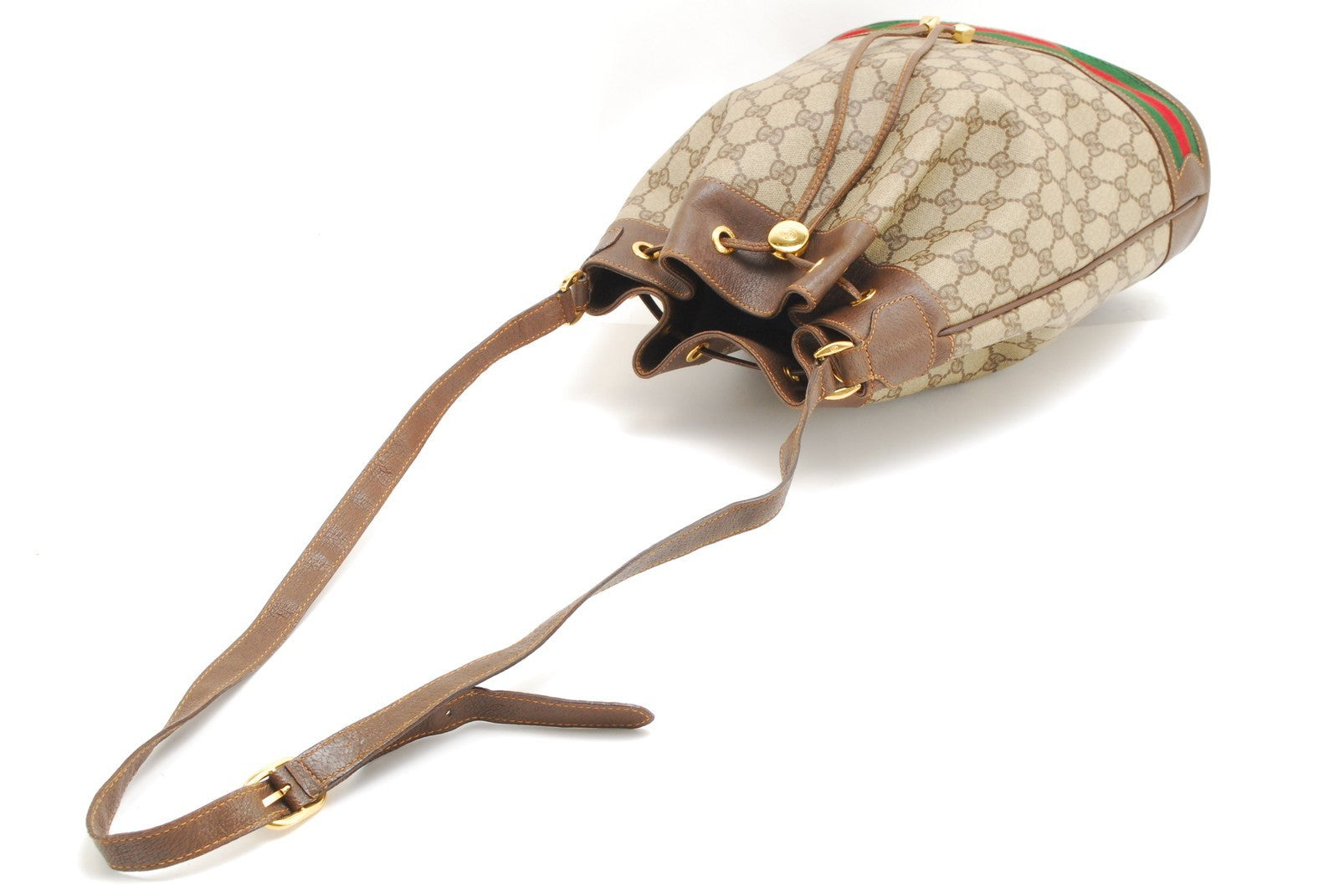 Gucci Vintage GG Sherry Line Shoulder Bag - Brown, PVC Leather