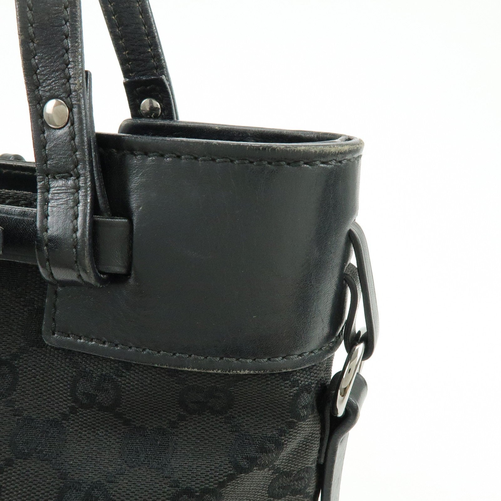 Gucci Tote Bag - Black, Canvas Leather 