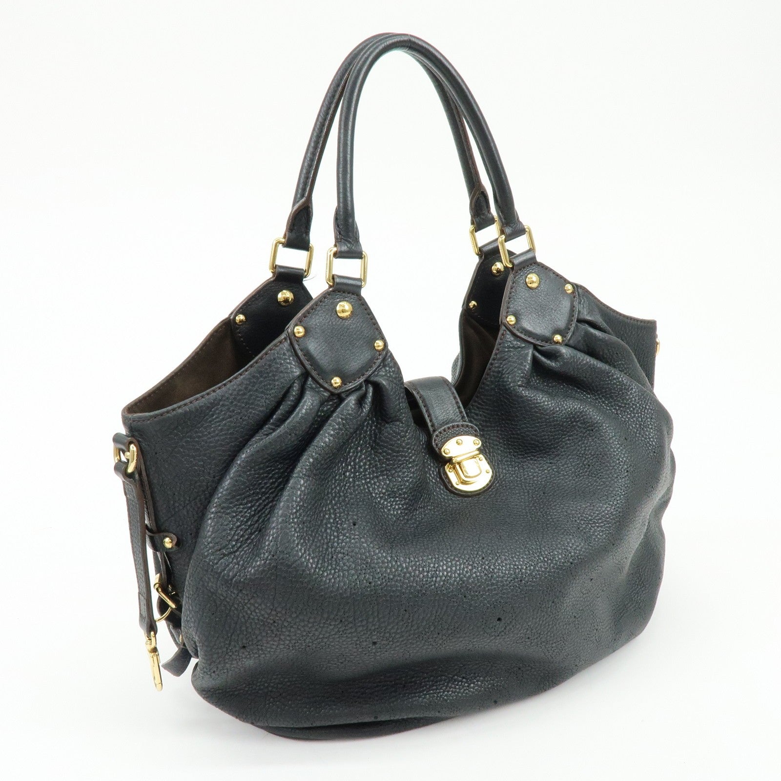 Louis Vuitton Monogram Leather Mahina L Shoulder Bag Noir
