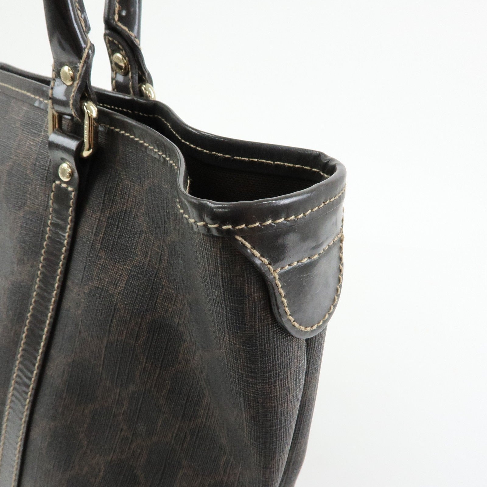 Gucci Supreme Tote Bag - Brown, GG Supreme Patent Leather