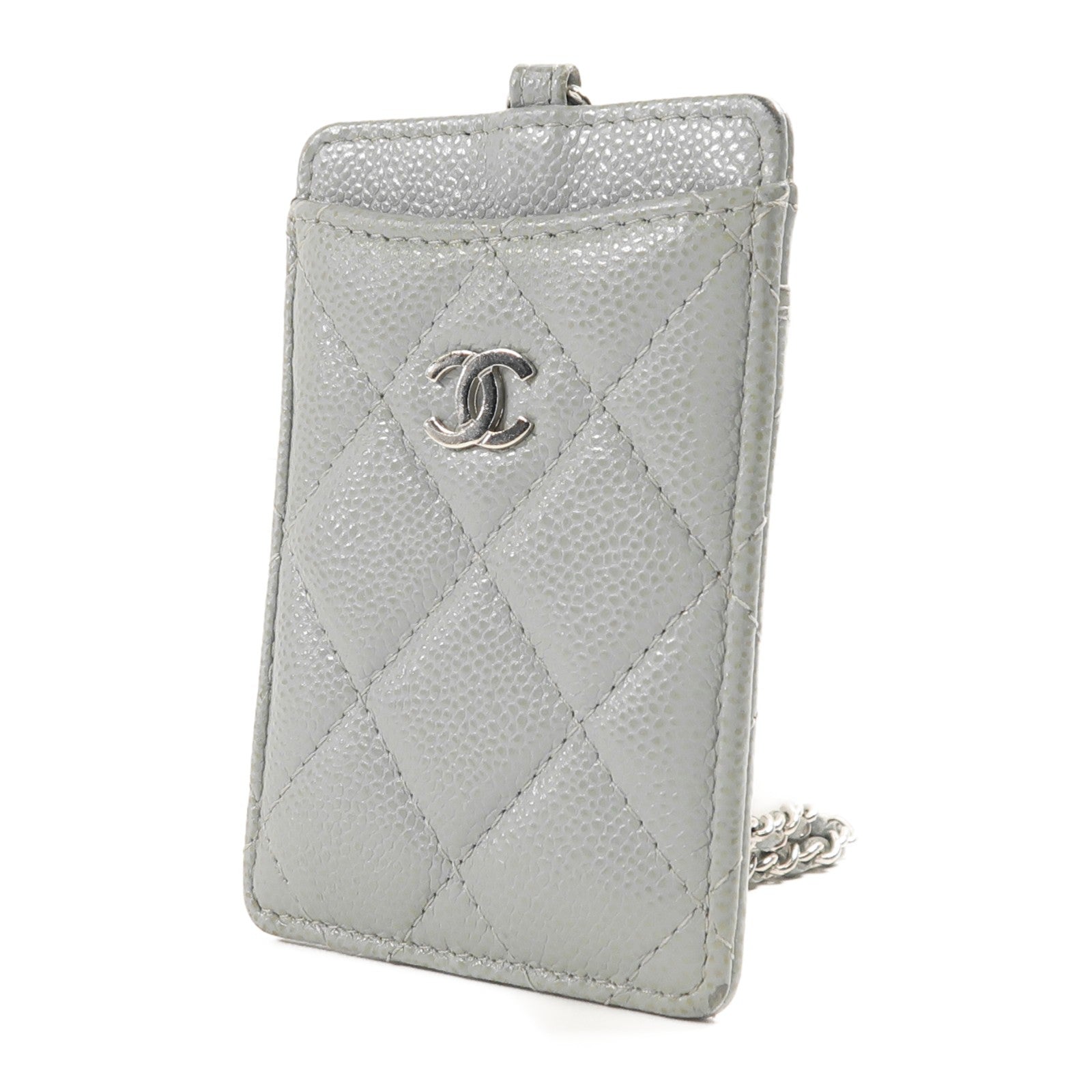 Chanel CC SHW Card Case - Green, Calfskin Leather