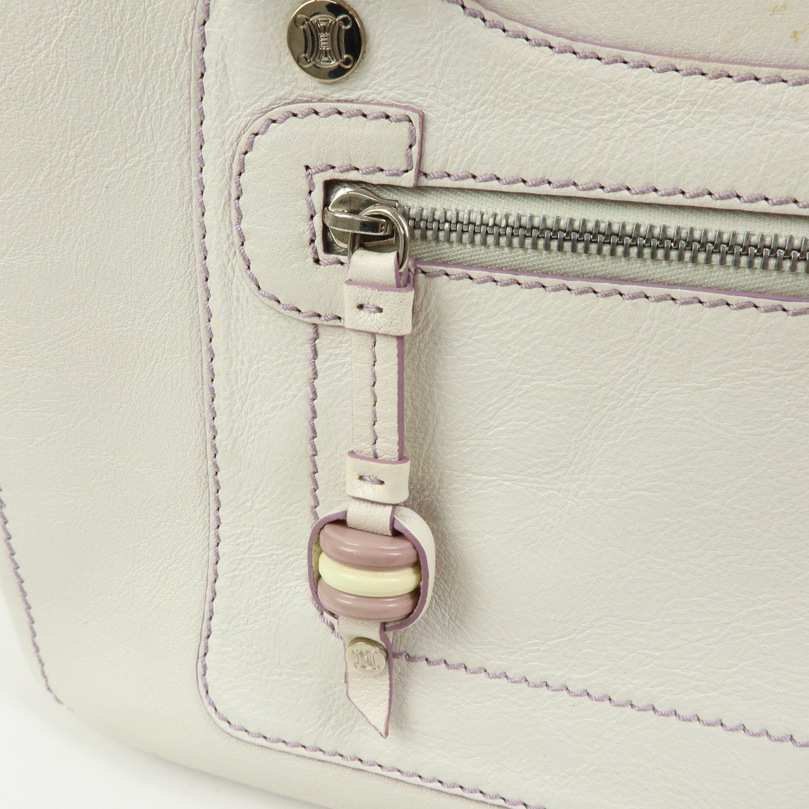 Celine Boogie Bag Handbag - White, Purple, Leather