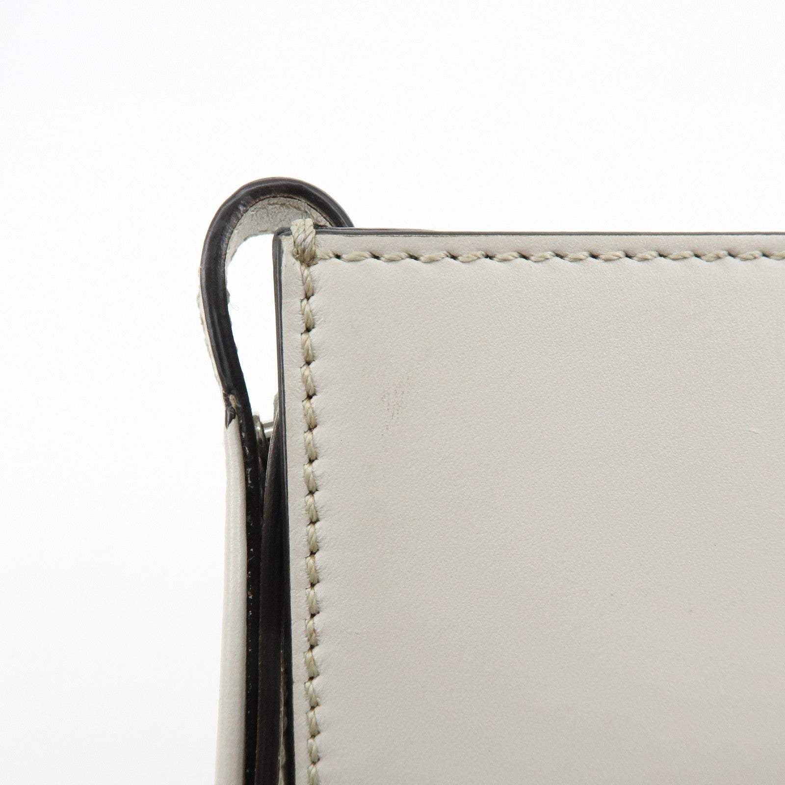 Fendi Logo Shoulder Bag - Light Grey, Leather